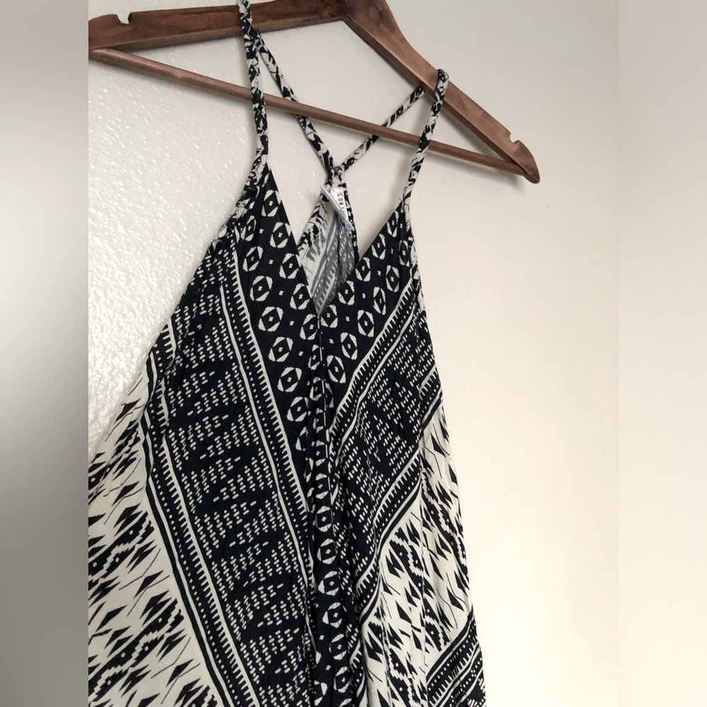 Y2K Asymmetrical Dress by Contempo Casuals. Navy Blue/Tan.Flowy Boho Beach Vibes